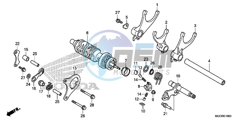 GEARSHIFT DRUM/GEARSHIFT FORK