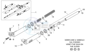 Scarabeo 50 2t e2 (eng. piaggio) drawing Front fork II