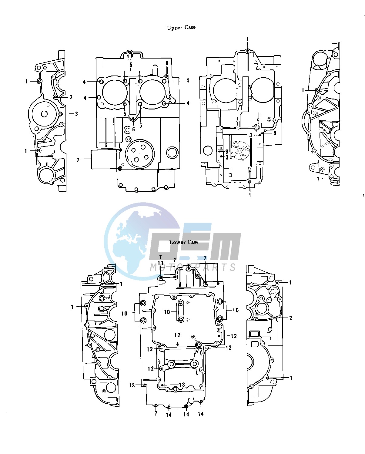 CRANKCASE BOLT & STUD PATTERN