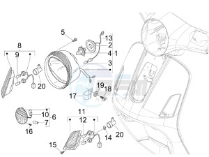 GTS 250 USA drawing Head lights - Turn signal lamps