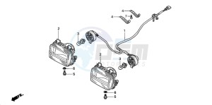 TRX350FM RANCHER 4X4S drawing HEADLIGHT (1)