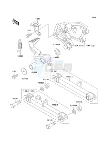 ZX 600E [ZX-6 NINJA ZZR 600] (E10-E13 E13 CAN ONLY) ZZR 600 drawing BRAKE PEDAL_TORQUE LINK