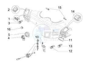 Beverly 300 ie Tourer e3 drawing Selectors - Switches - Buttons