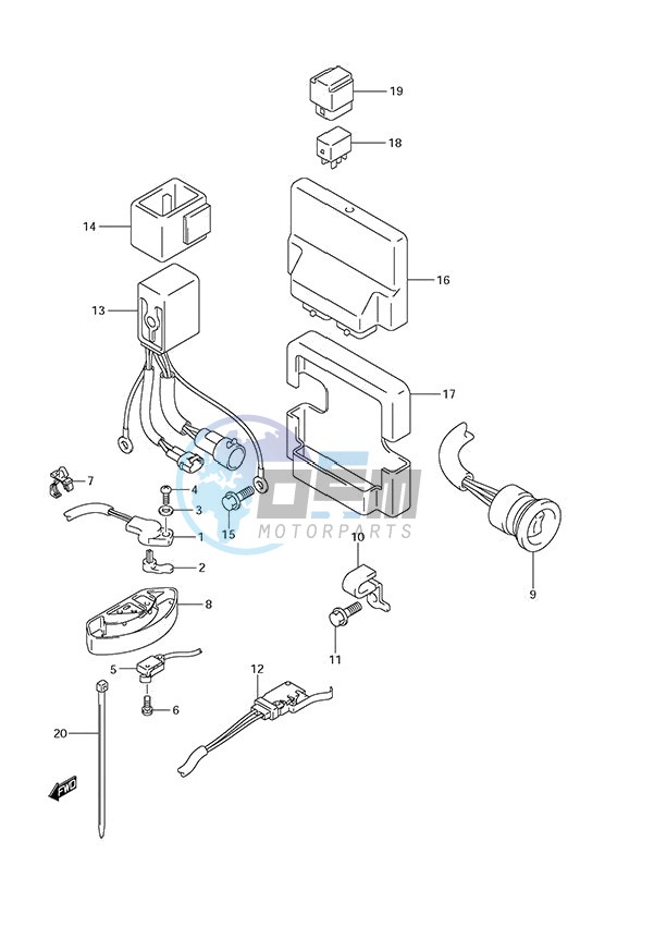 PTT Switch/Engine Control Unit (DF 250S)