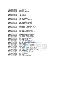 AN400 (E3-E28) Burgman drawing * COLOR CHART *