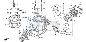 CR85R drawing CYLINDER HEAD (CR85R3,4/RB3,4)