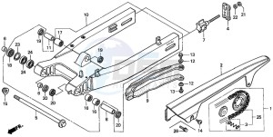 CB600F2 CB600F drawing SWINGARM