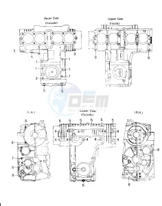 KZ 750 H [LTD] (H1) [LTD] drawing CRANKCASE BOLT & STUD PATTERN -- 80 H1- -