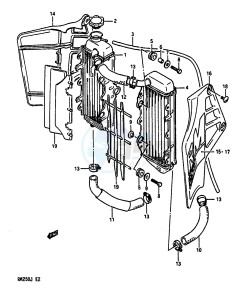 RM250 1988 drawing RADIATOR