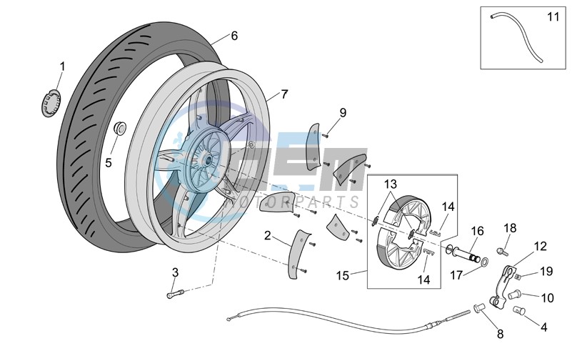 Rear wheel - drum brake