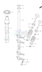 DF 9.9 drawing Camshaft S/N 651001 to 652500