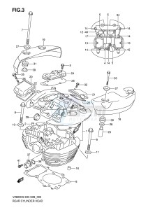 VZ800 (E3-E28) MARAUDER drawing REAR CYLINDER HEAD (MODEL K5 K6 K7 K8)