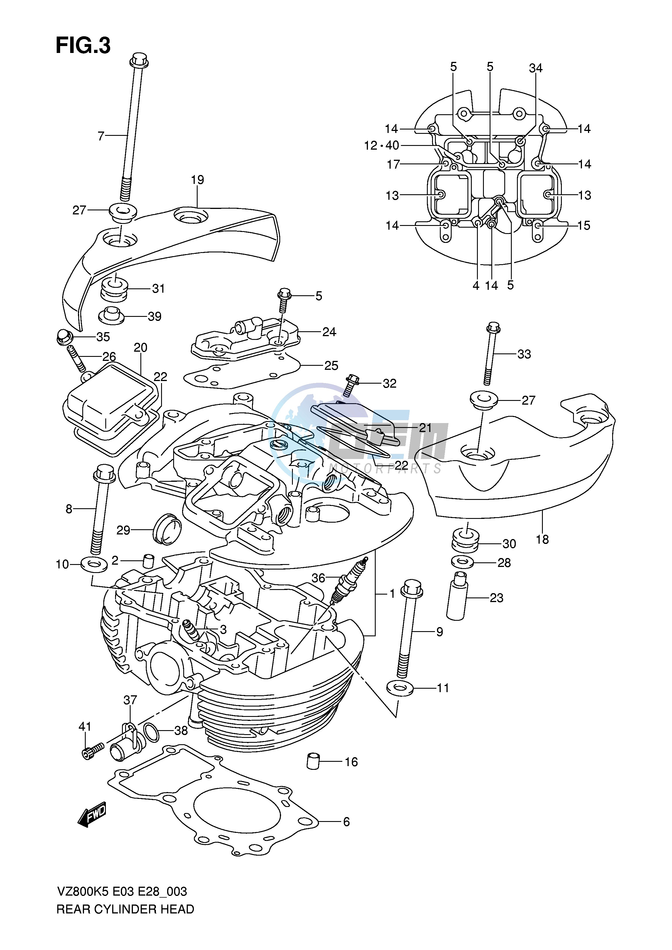 REAR CYLINDER HEAD (MODEL K5 K6 K7 K8)