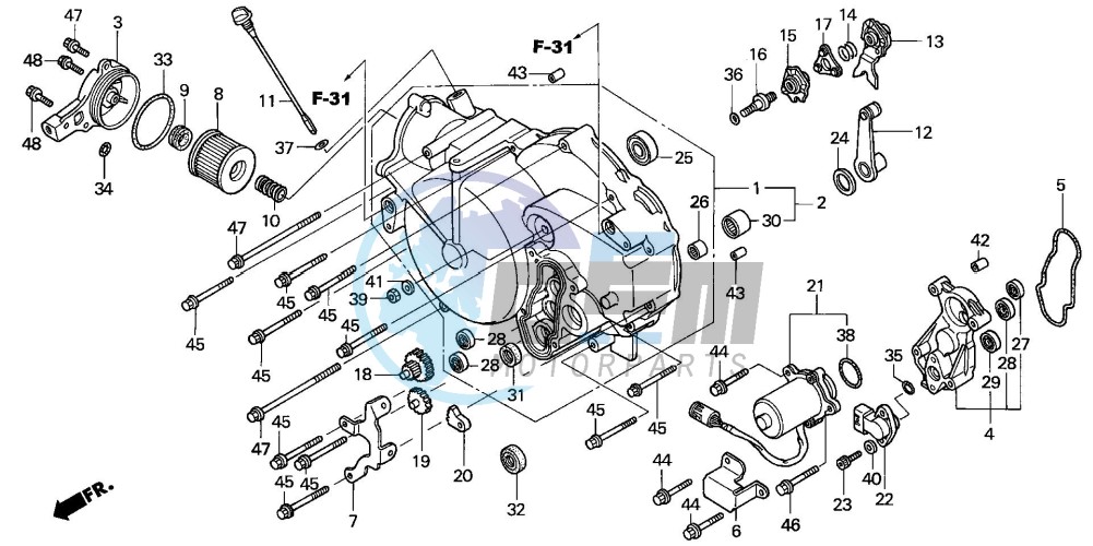 FRONT CRANKCASE COVER (TRX350TE/FE)