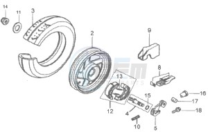 MEGALO 125 E2 drawing REAR WHEEL