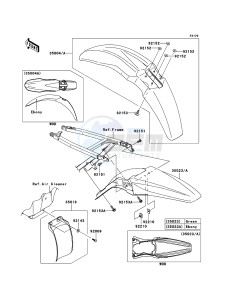 KX450F KX450E9F EU drawing Fenders