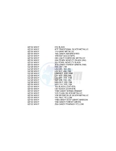 GZ125 (W-X-Y) drawing * COLOR CHART *