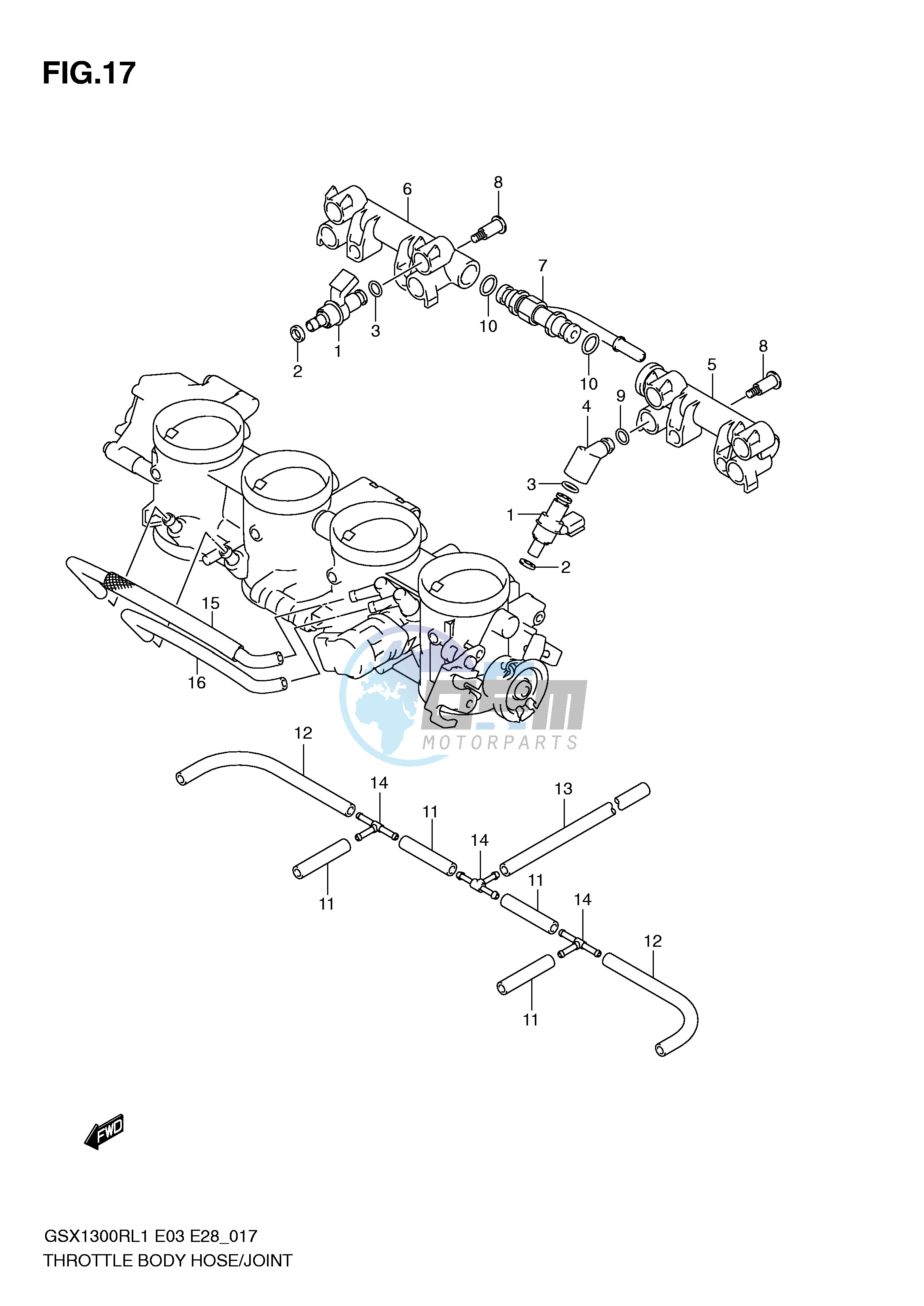 THROTTLE BODY HOSE JOINT (GSX1300RL1 E3)