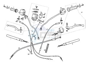 GPR REPLICA RACING EURO2 - 50 cc drawing HANDLEBAR-DRIVE CONTROLS