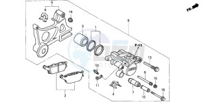 CBR600F4 drawing REAR BRAKE CALIPER