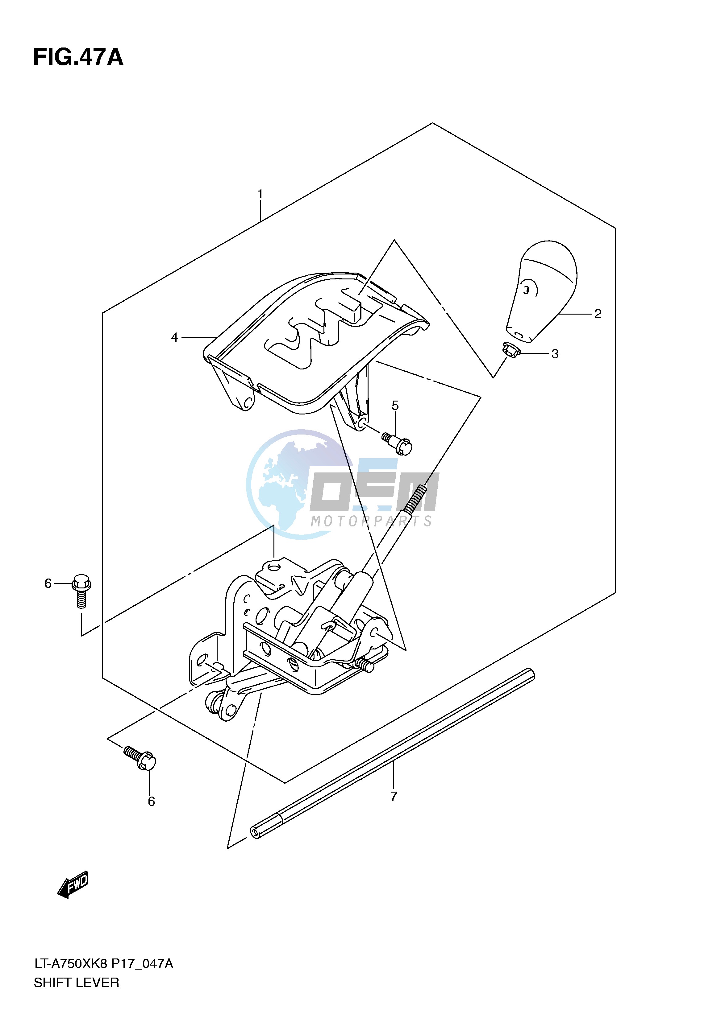 SHIFT LEVER (LT-A750XL0)