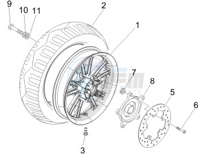 Beverly 500 Cruiser e3 2007-2012 drawing Rear Wheel