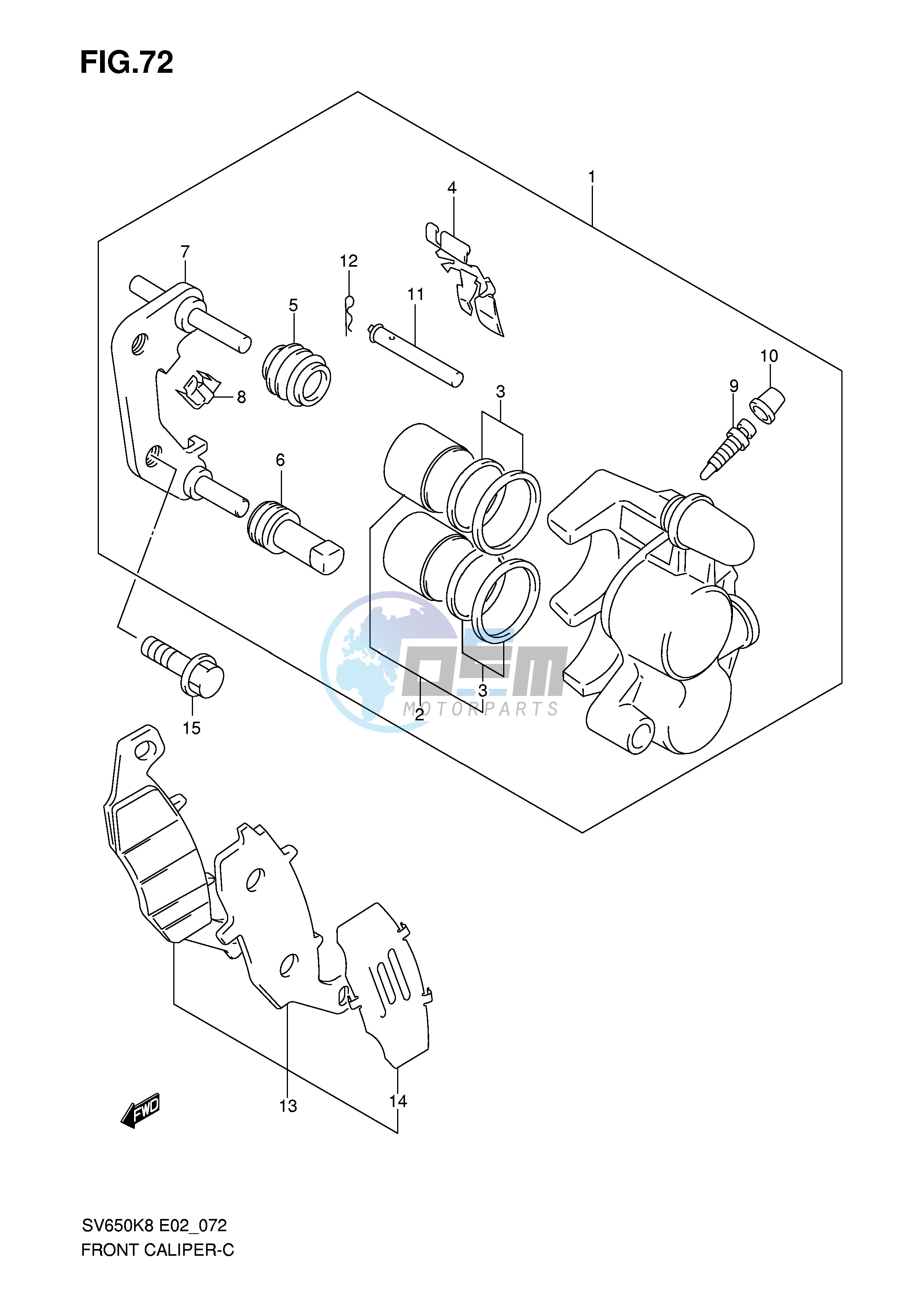 FRONT CALIPER (SEE NOTE)