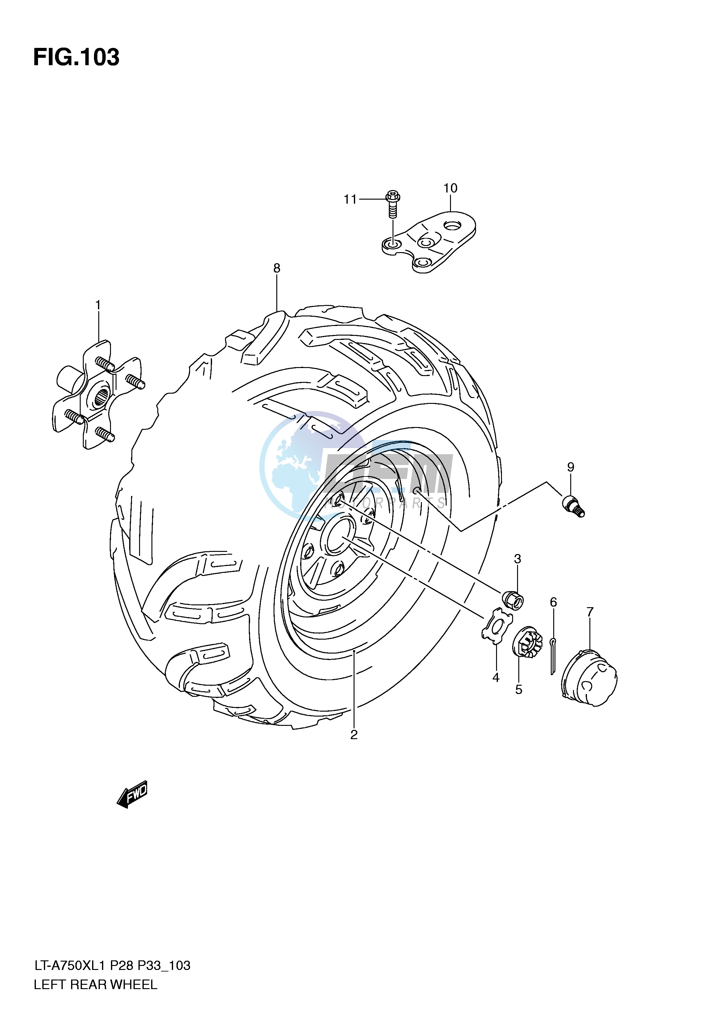 LEFT REAR WHEEL (LT-A750XL1 P28)