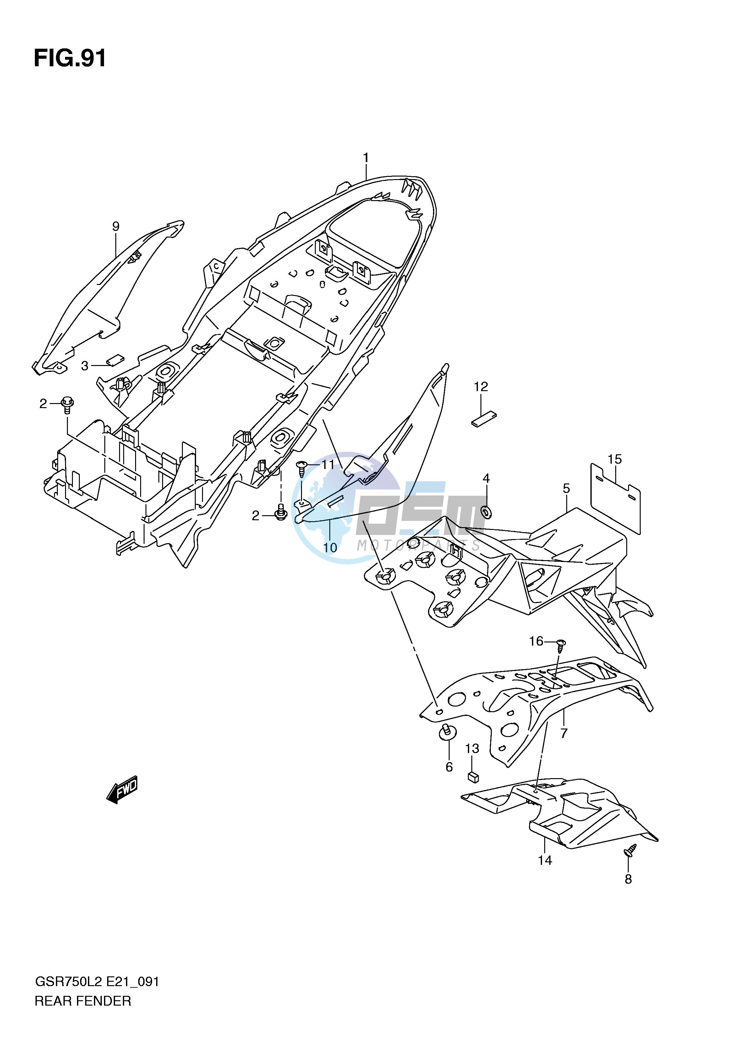 REAR FENDER (GSR750AL2 E24)