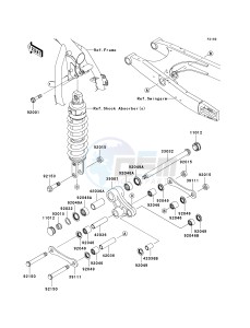 KL 650 E [KLR650] (E8F-E9F) E9F drawing REAR SUSPENSION