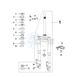 FIGHT 3 A DARKSIDE E drawing FRONT FORK / STEERINGHEAD