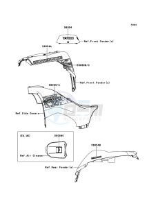 BRUTE FORCE 650 4x4i KVF650FEF EU GB drawing Decals