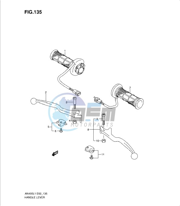 HANDLE LEVER (AN400ZAL1 E19)