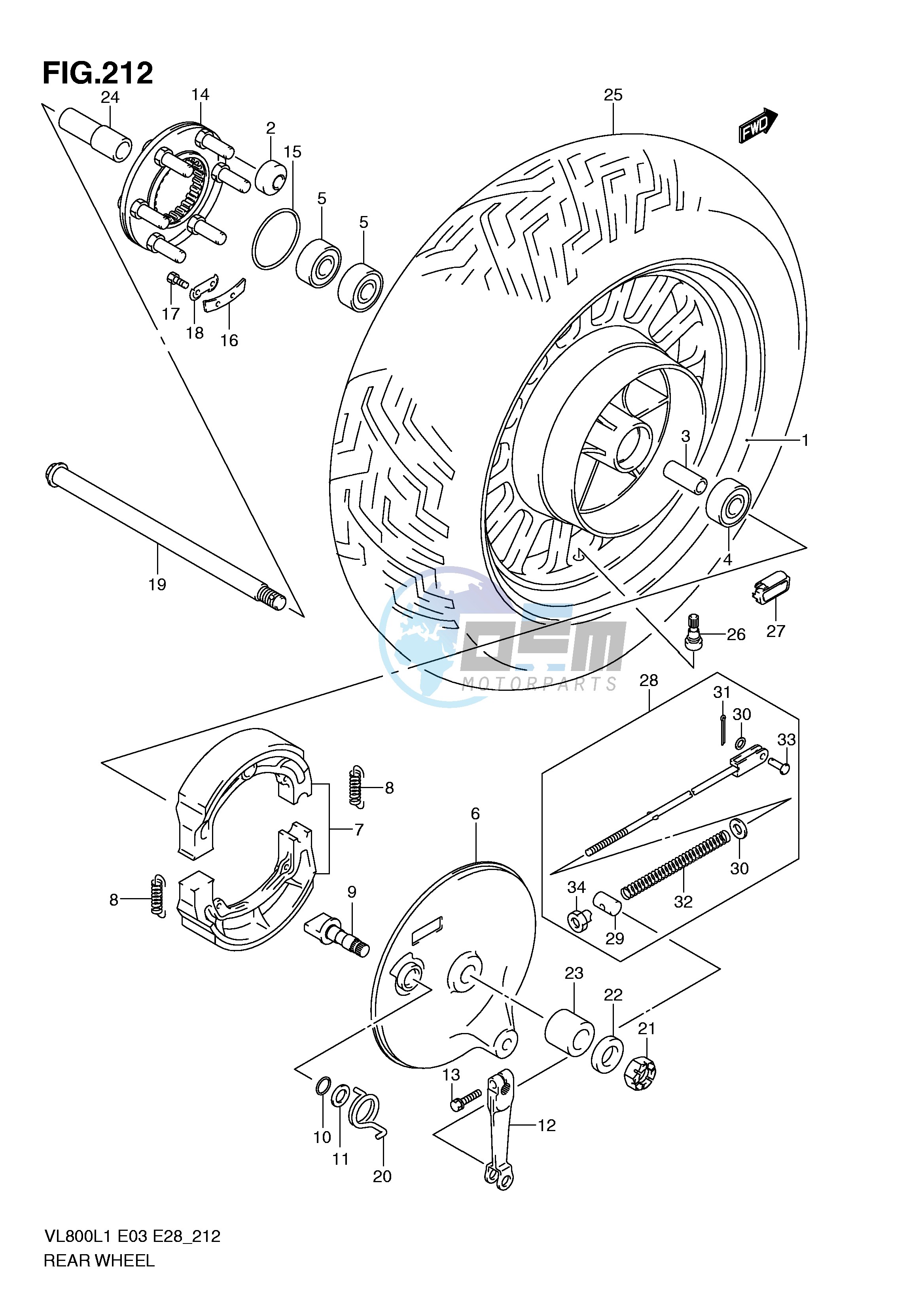 REAR WHEEL (VL800CL1 E33)