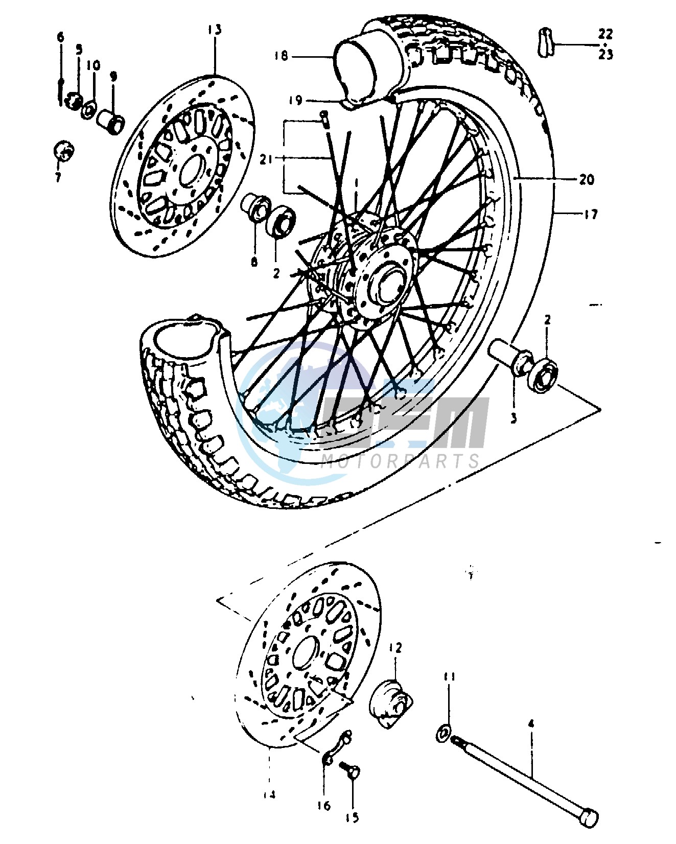 FRONT WHEEL (GSX1100T, GSX1100X)