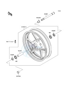 Z750S ZR750K6F FR GB XX (EU ME A(FRICA) drawing Front Hub