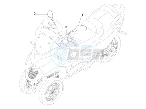 MP3 300 LT BUSINESS - SPORT ABS - ENJOY (EMEA) drawing Driving mirror/s