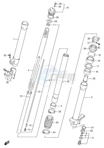 RMX250 (E1) drawing FRONT DAMPER (MODEL X P37)