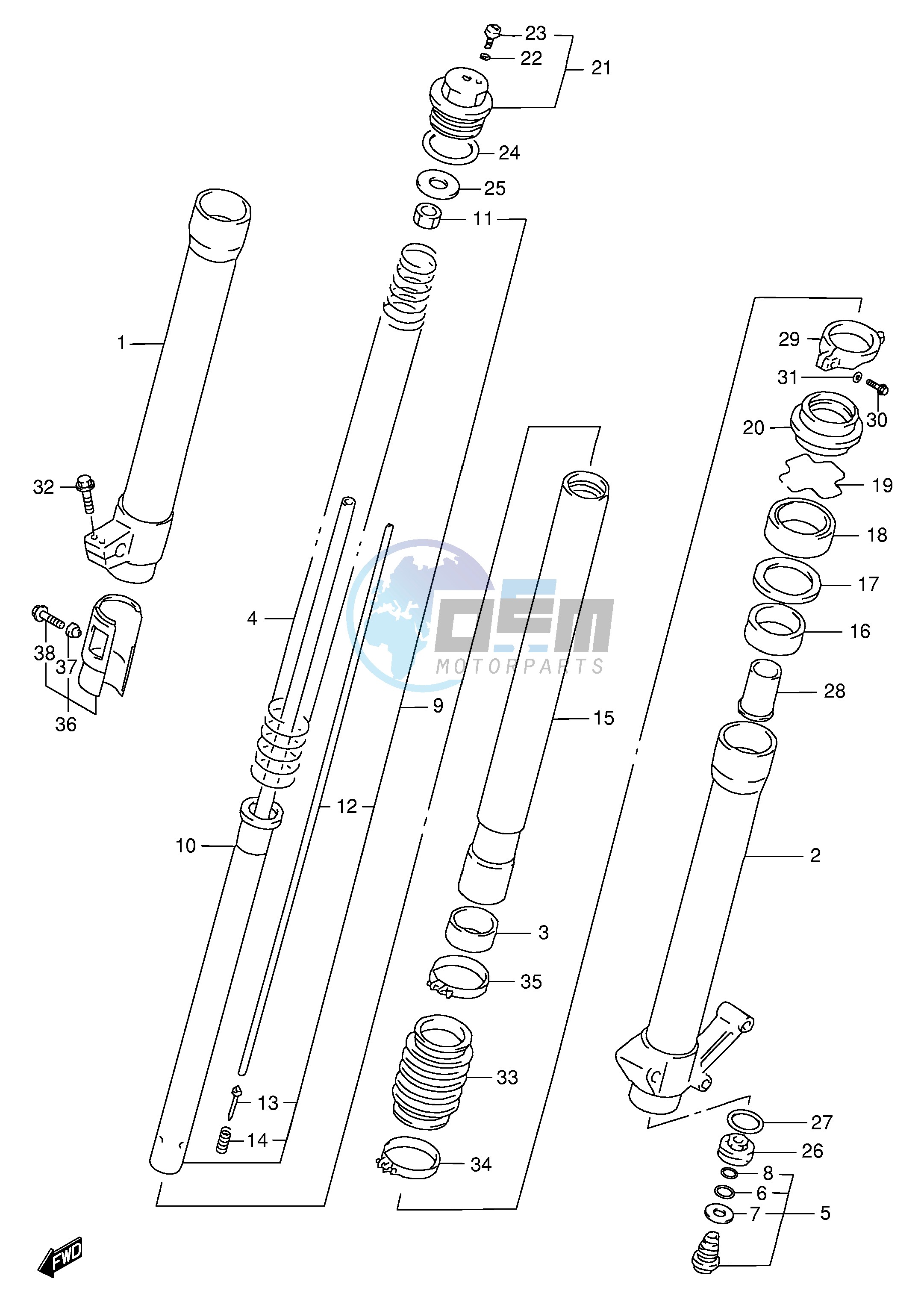 FRONT DAMPER (MODEL X P37)