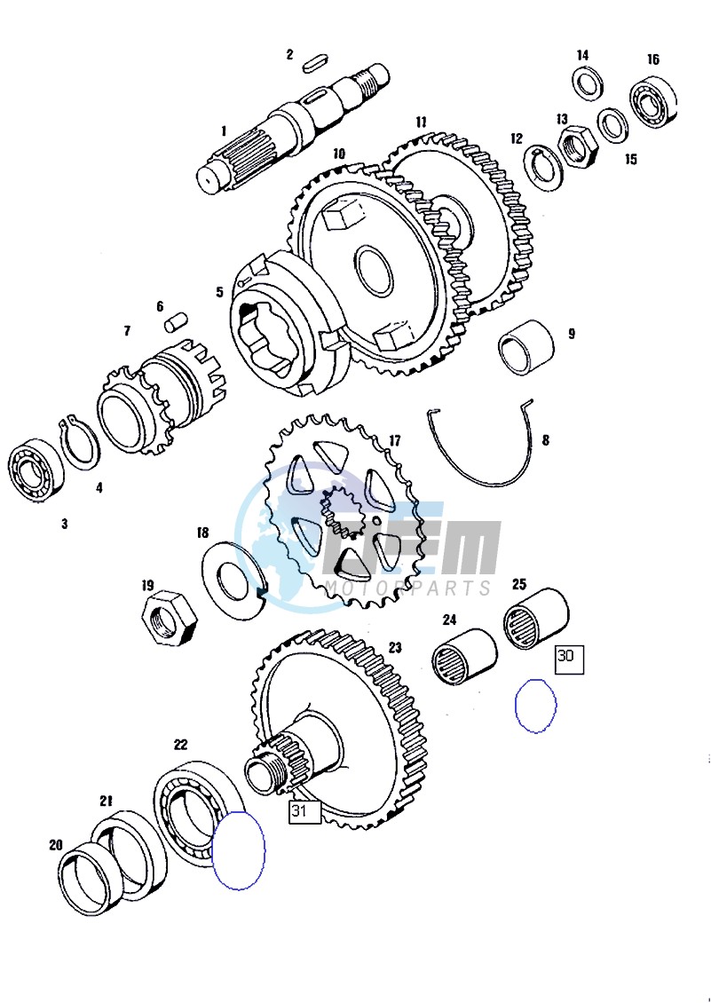 Countershaft-mainshaft