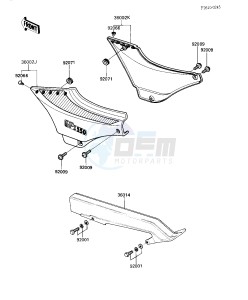 ZX 550 A [GPZ] (A1-A3) [GPZ] drawing SIDE COVERS_CHAIN COVER -- ZX550-A3, CANADA- -