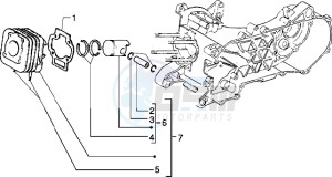 NRG 50 MC3 drawing Cylinder-piston-wrist pin assy (Vehicle with rear drum brake)