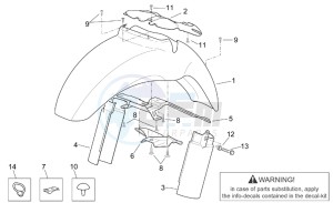 Scarabeo 125-150-200 (eng. Rotax) drawing Front body - Front mudguard