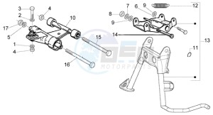 LX 50 2T drawing Central Stand - Swinging arm