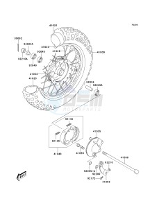 KDX 50 A (A1-A3) drawing FRONT HUB