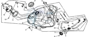 QUADRAIDER 600 drawing FUEL TANK - FUEL CUT