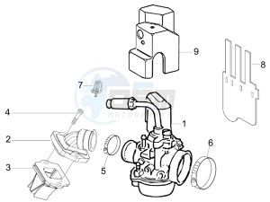 Stalker 50 Naked drawing Carburettor assembly - Union pipe