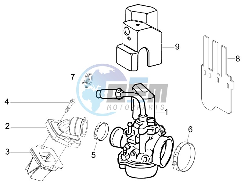 Carburettor assembly - Union pipe