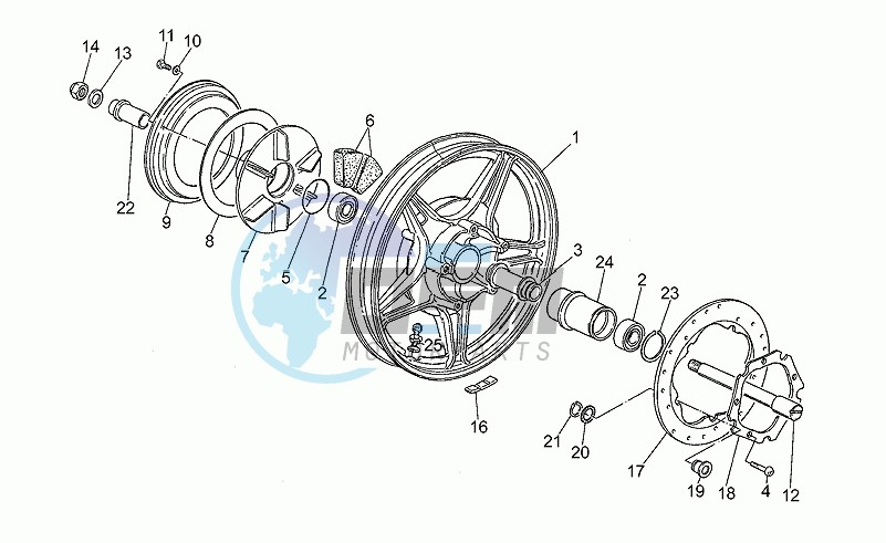 Rear wheel, alloy