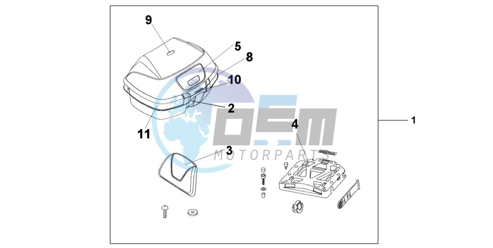 TOP BOX 45L DIGITAL SILVER